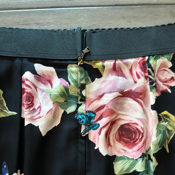 Floral Black and Pink Women's Skirt - Picture 3 of 4